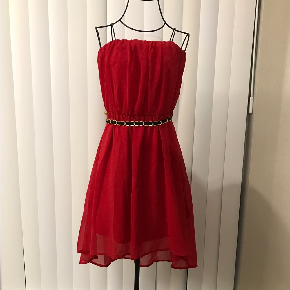 A red dress. Never worn.