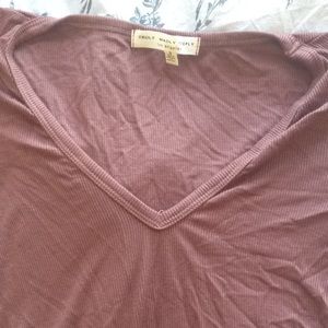 Ribbed long sleeve v neck