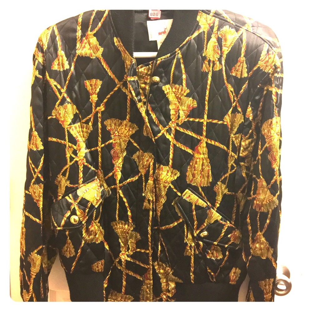 Vintage satin baroque print bomber jacket XL-XXL