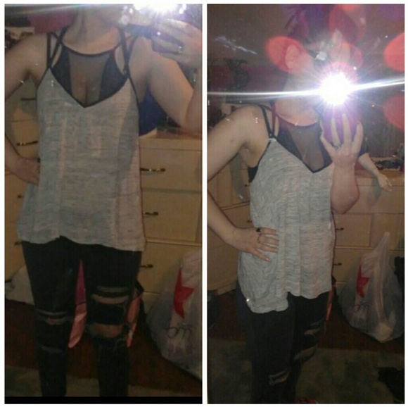 Gray Swing Racer-Back Top - Picture 2 of 3