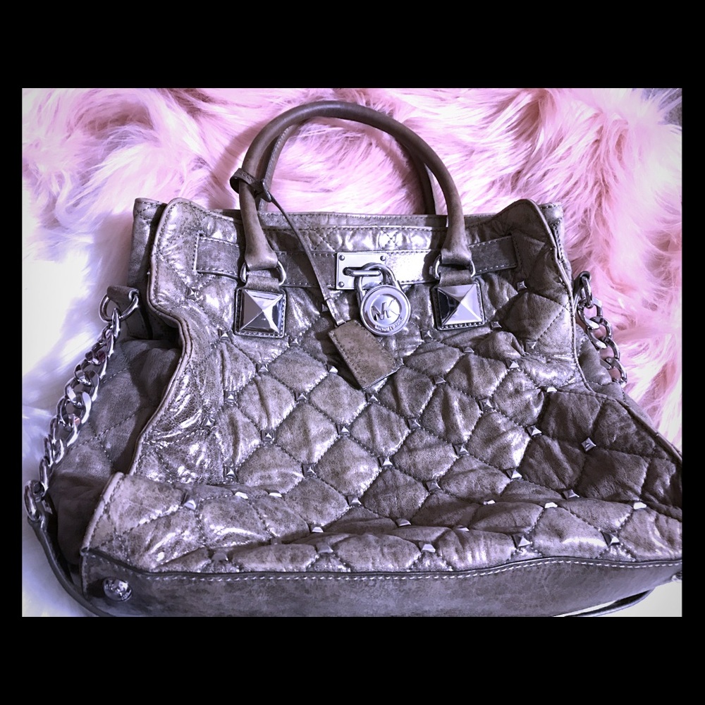 Authentic Large Michael Kors Studded Hamilton Bag