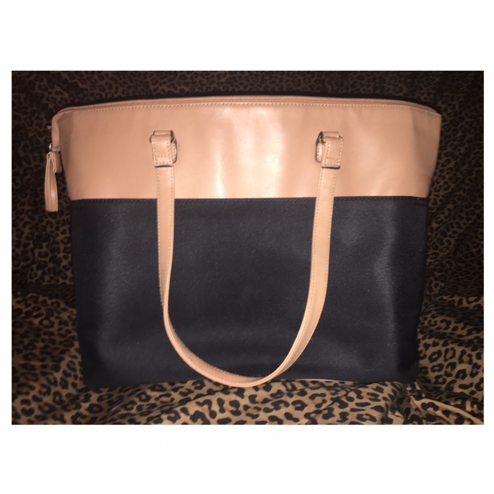 Black and brown tote