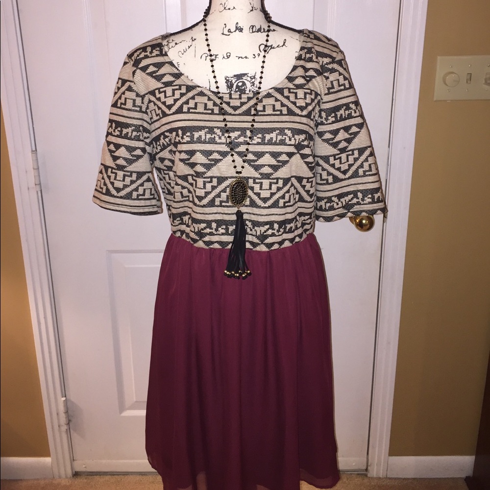 NWOT Never worn. Adorable Aztec print dress.