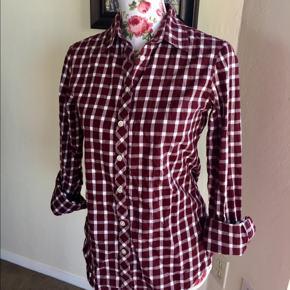 Banana Republic Soft, Plaid Button Down- XS