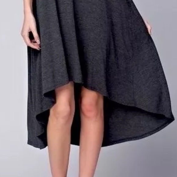 SWING DRESS Long Draped Solid High Low Midi Tunic - Picture 2 of 7