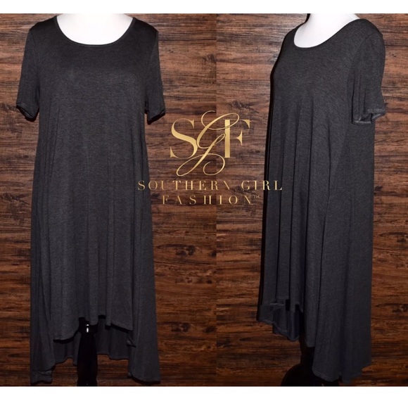 SWING DRESS Long Draped Solid High Low Midi Tunic - Picture 5 of 7