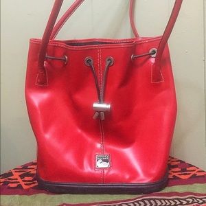 Red Dooney and Bourke Parasole Bucket Bag