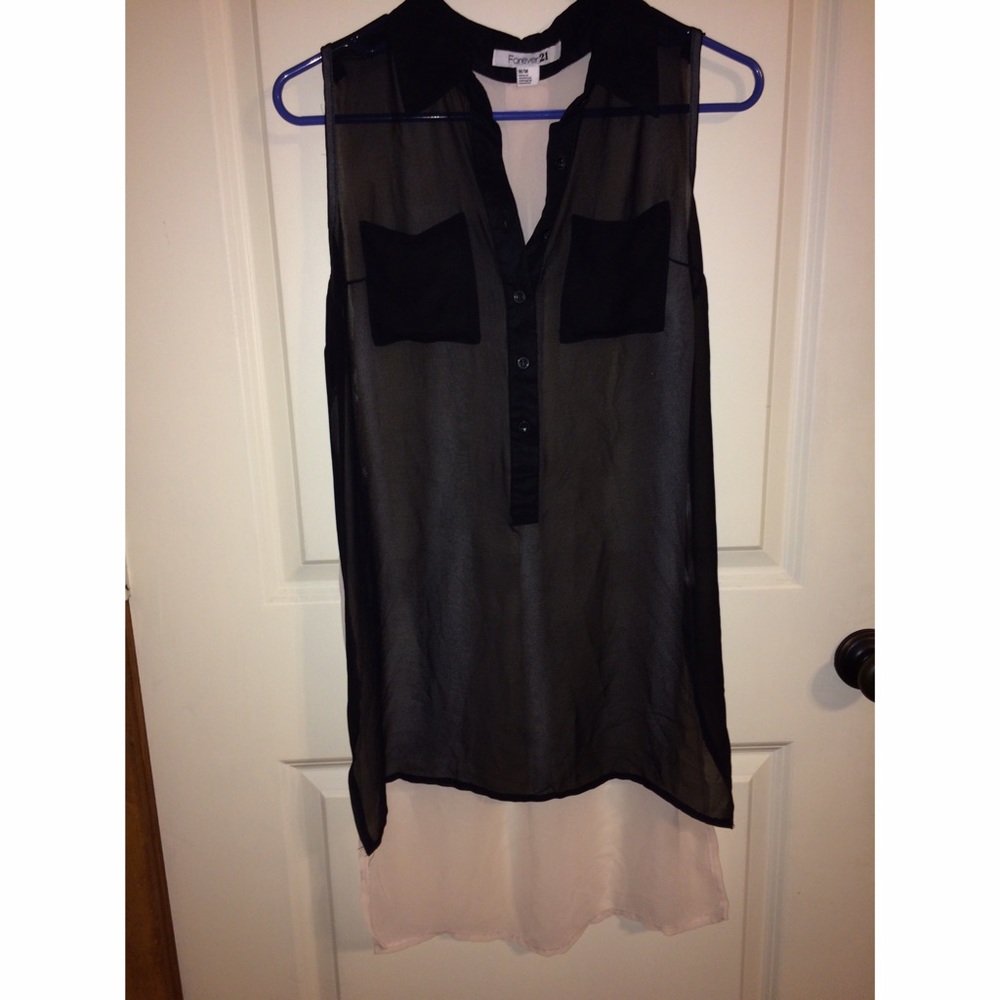 Forever 21 sheer color block top