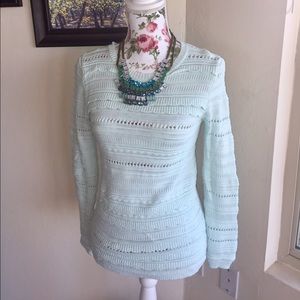 Banana Republic Scallop Trim Teal Sweater- XS