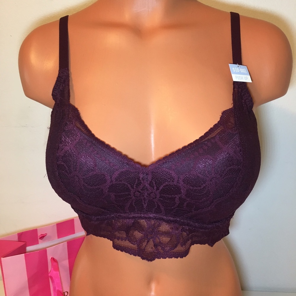NEW PINK VS LACE BRALETTE PUSH UP