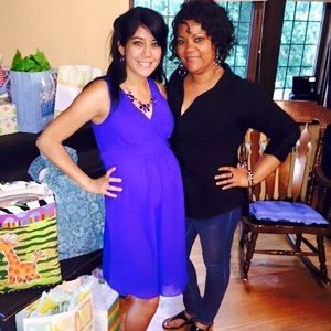 Royal blue maternity dress