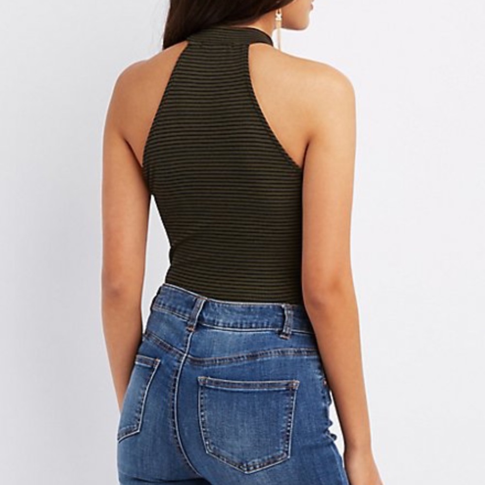 🌵Striped & Ribbed Mock Neck Bodysuit🌵 - Picture 2 of 2