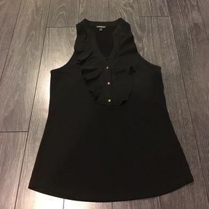 Express Black Ruffle Top