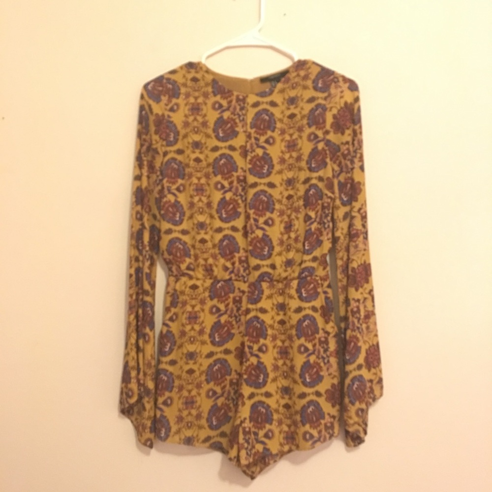 F21 Paisley Bell Sleeve Romper