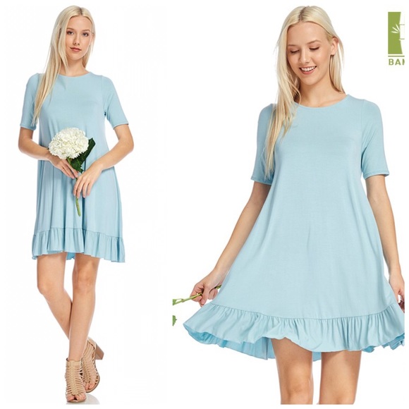 AVAILABLE High Quality Bamboo ruffle dress- - Picture 2 of 3