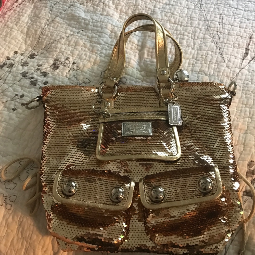 Coach Bag Gold Sequence