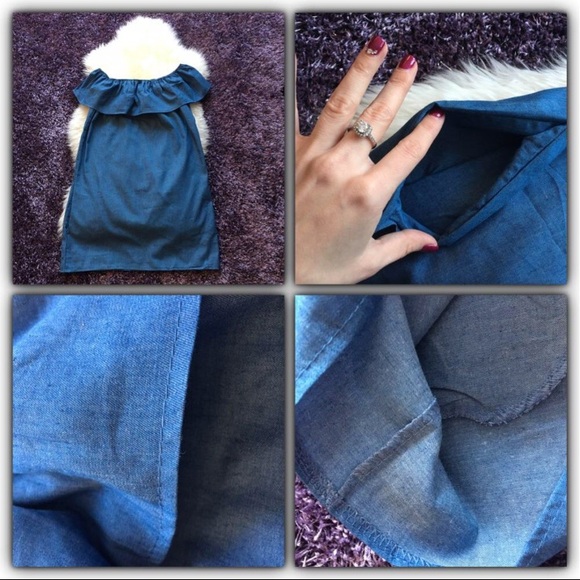 denim off shoulder dress - Picture 4 of 7