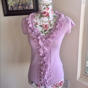 Antonio Melani Ruffled Lilac Blouse- XS