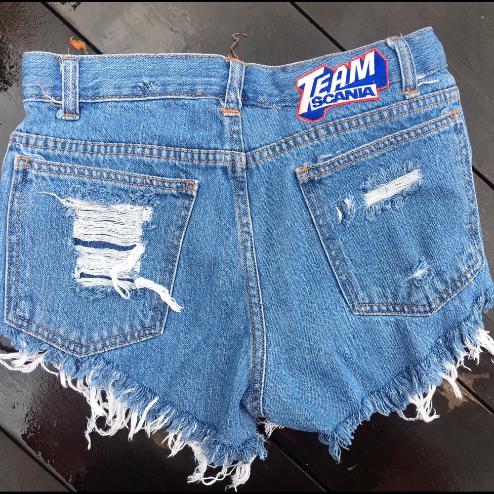 Vintage mom jeans high waist shorts