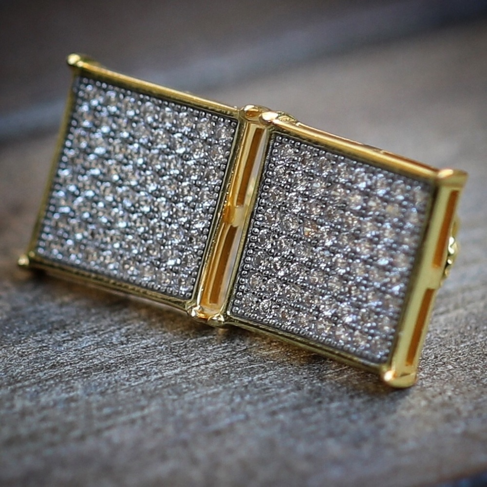 Men's Hip Hop Gold stud Earrings