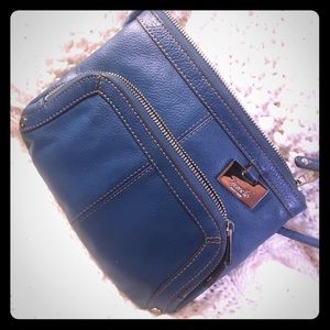 SALE Tignanello cross body blue leather purse