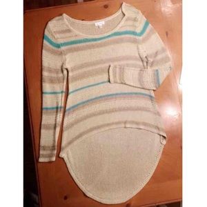 🌸 Charming Charlie Hi-Low Metallic Knit Sweater