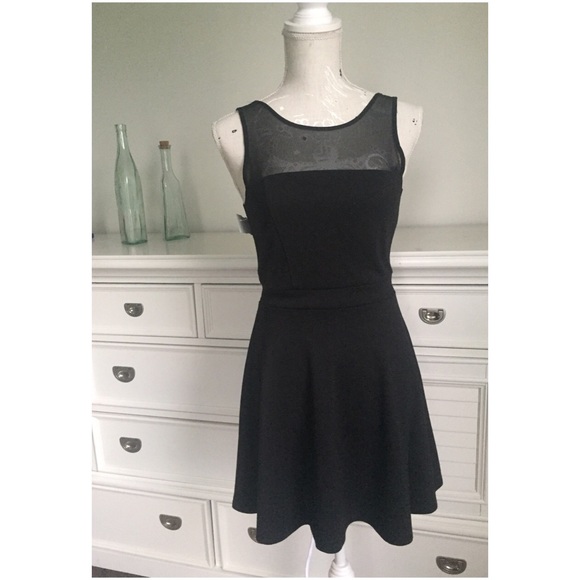 Vintage Black Dress with Sheer Panels - Picture 1 of 5