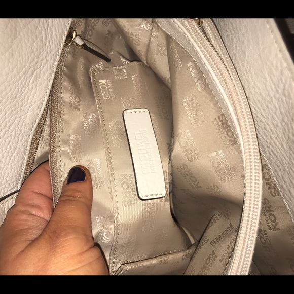 Authentic Michael Kors White Studded Satchel - Picture 2 of 4