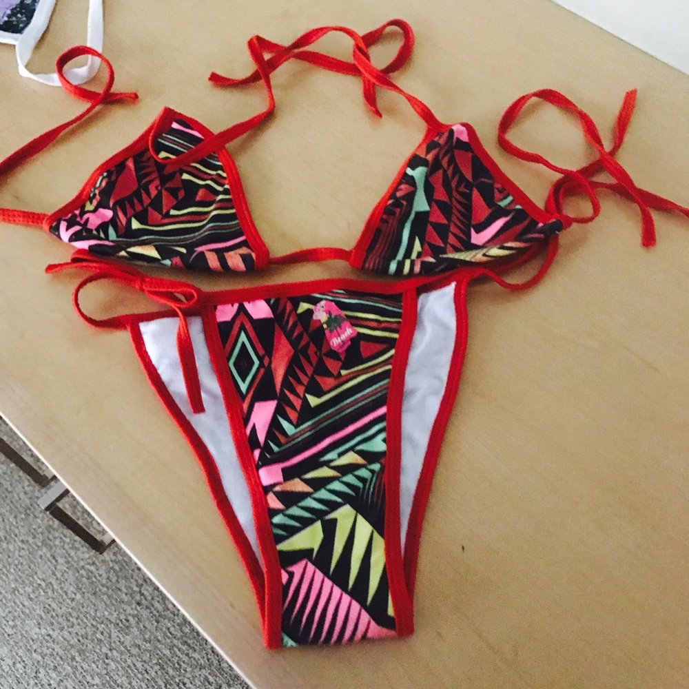 Red, black multi color bikinis  size small