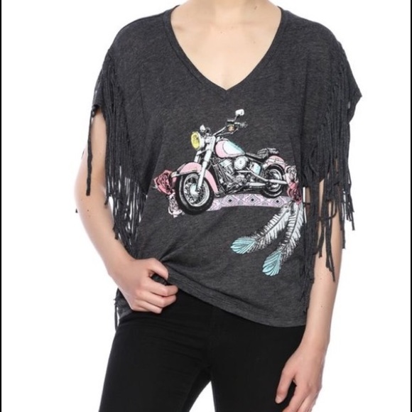 WildFox Motorcycle Fringe Tee - Picture 3 of 6