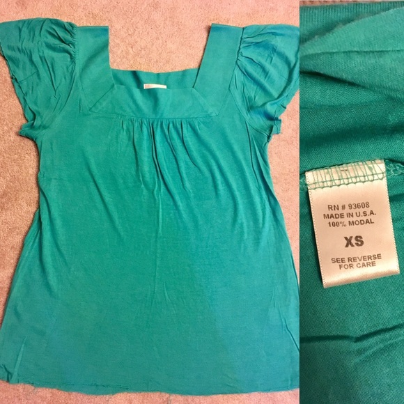 Teal green comfy tee sz XS - Picture 2 of 3
