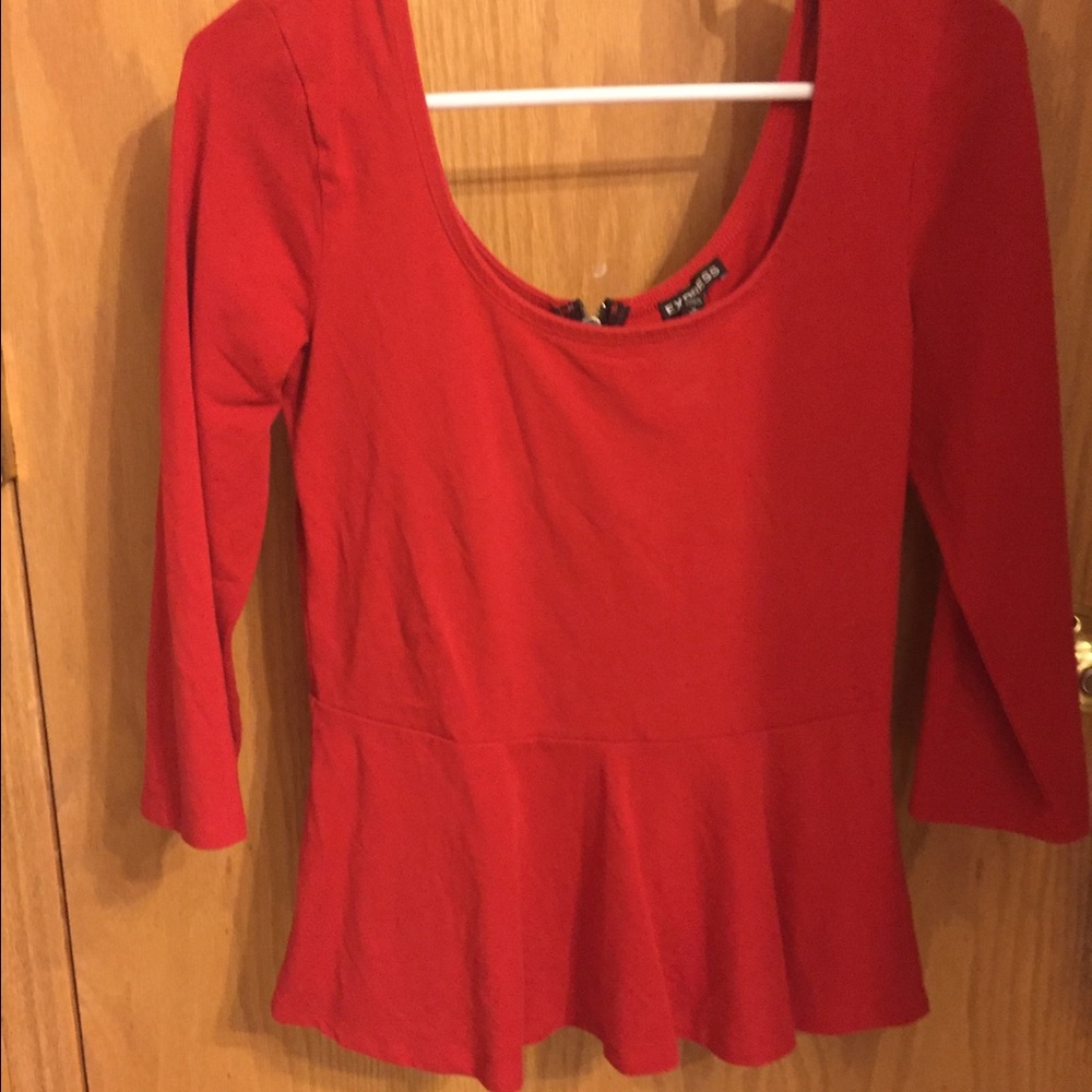 Red express peplum top