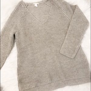 H&M Taupe V neck sweater