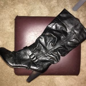 Ladies Black knee high boots by Guess