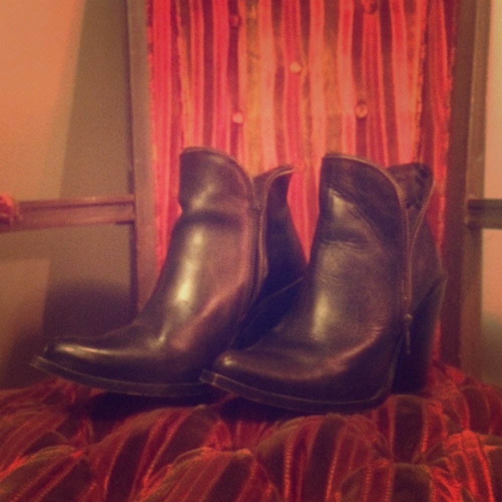 Jeffrey Campbell dark brown leather boots