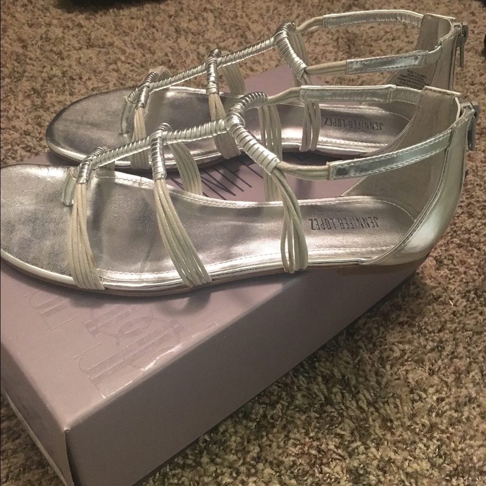 Silver Jennifer Lopez gladiator sandals size 7.5