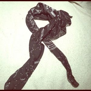 Black and white constellation scarf
