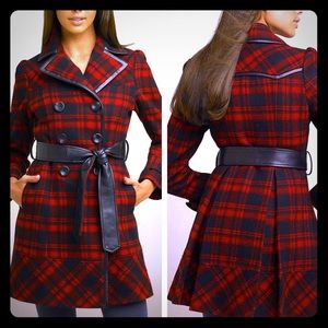 Lowest Price!🔥Plaid Wool Blend Trench Coat