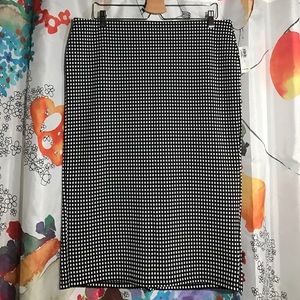 Old Navy black and white grid midi skirt
