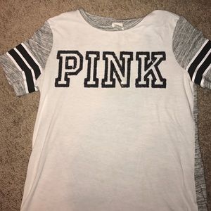 Victoria secret pink grey sequined pink shirt