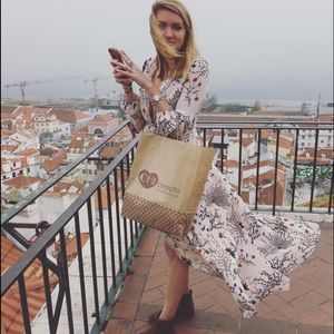 American Threads High-Low Wrap Dress