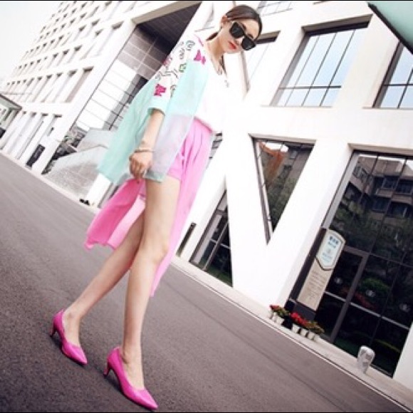 🆕 📚 Alphabet Stitching Chiffon Coverup Blouse - Picture 5 of 7