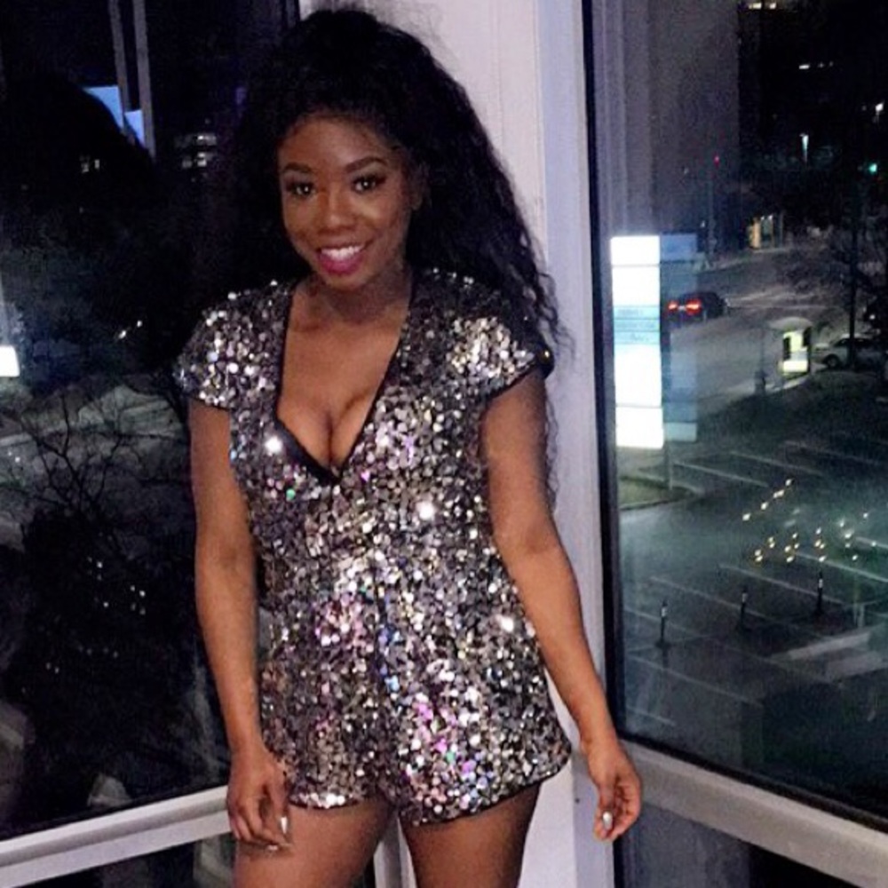 Sequins embellished romper