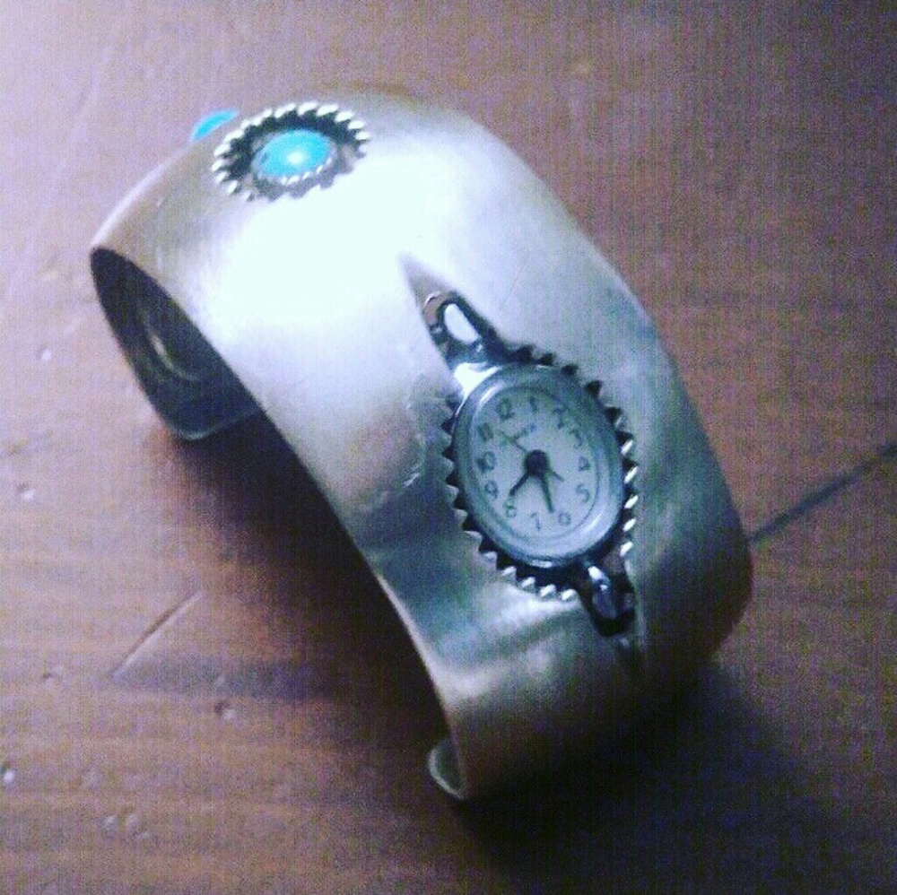 Sterling silver turquoise watch