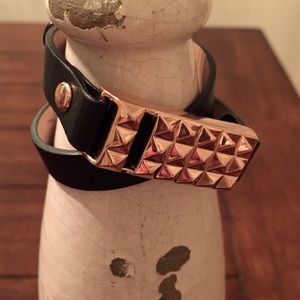 Fitbit Flex Black Leather/Rose Gold Wrap Bracelet