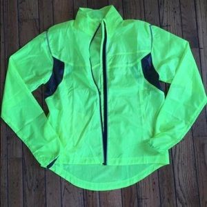 NWOT neon yellow light windbreaker