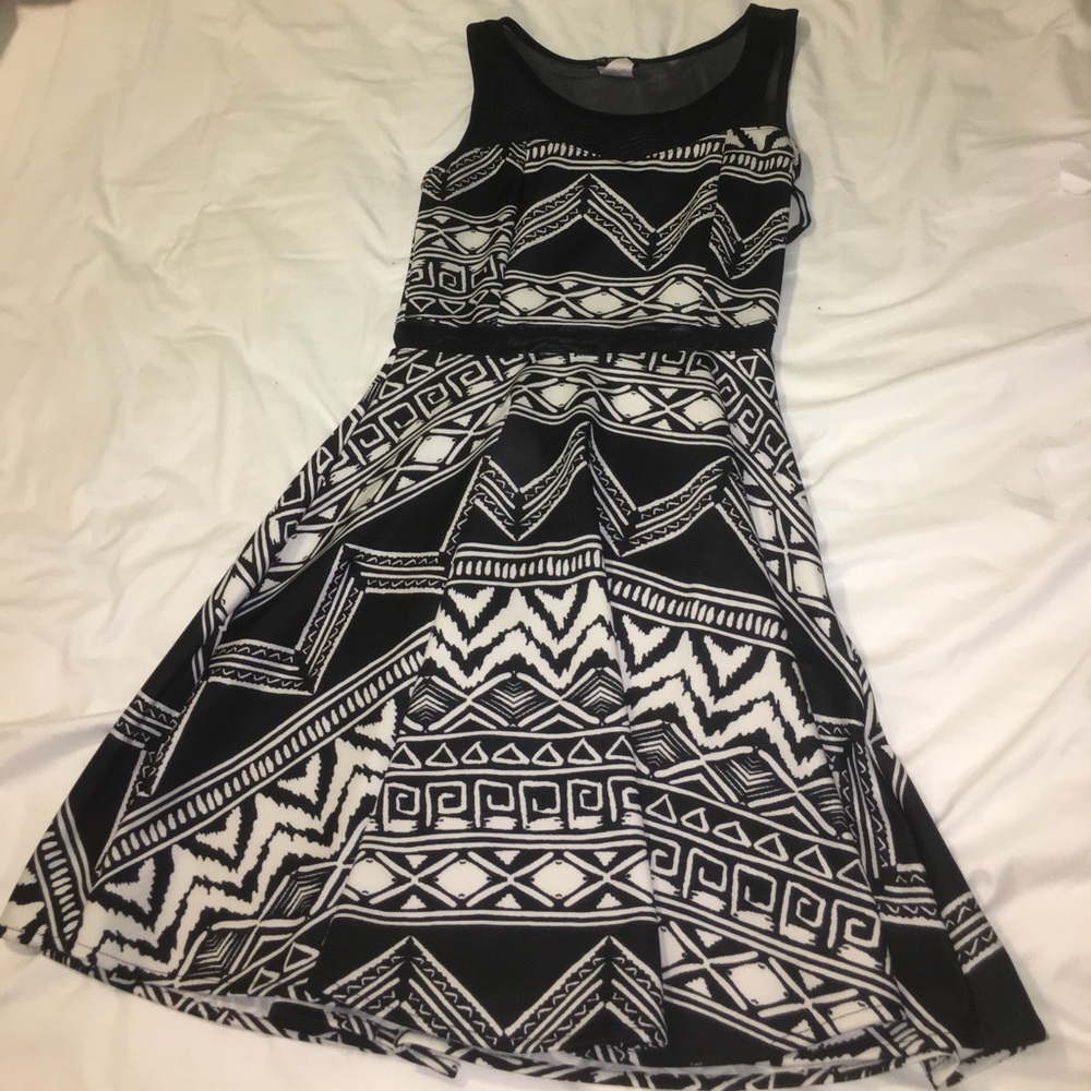 Aztec and mesh dress