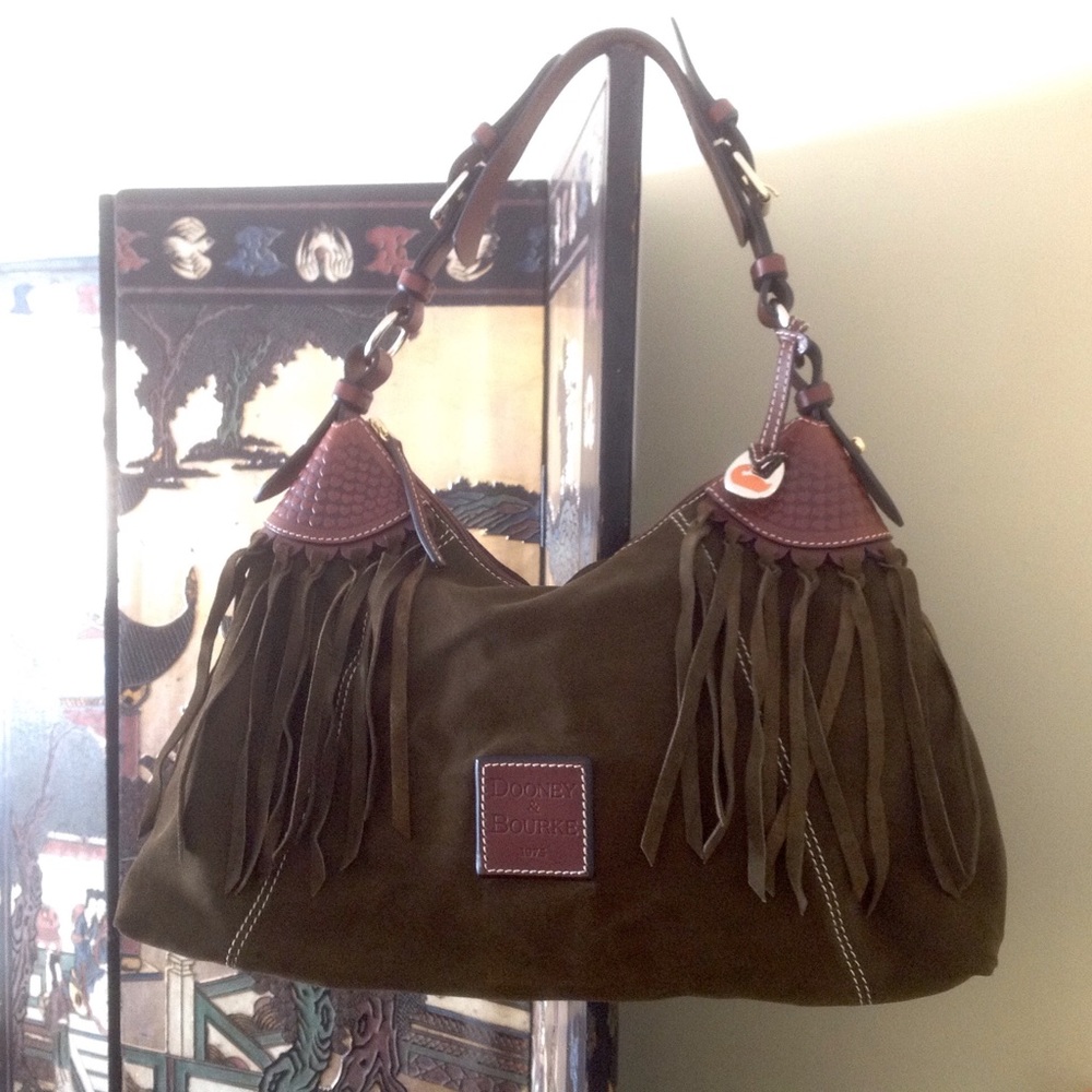 Dooney & Bourke 1975 leather bag with fringes