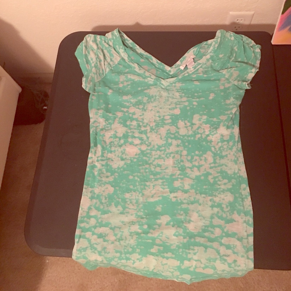 Mint and clear sheer shirt