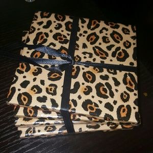 Handmade leopard print coasters